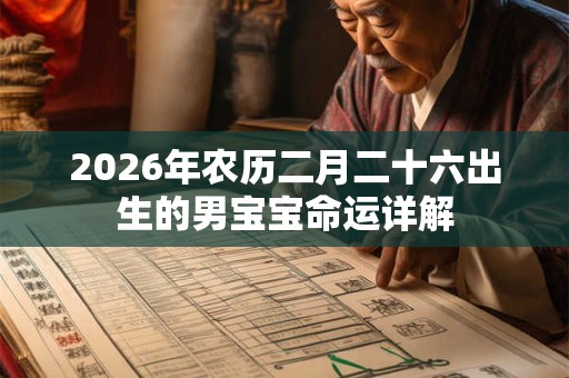 2026年农历二月二十六出生的男宝宝命运详解