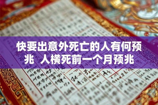 快要出意外死亡的人有何预兆  人横死前一个月预兆