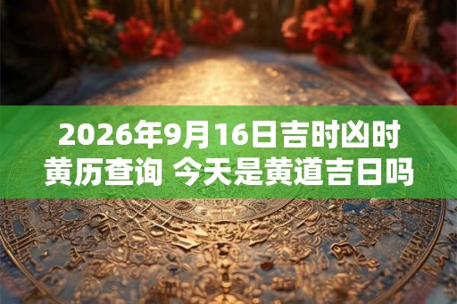 2026年9月16日吉时凶时黄历查询 今天是黄道吉日吗