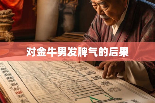 对金牛男发脾气的后果