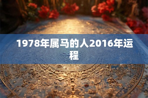 1978年属马的人2016年运程 1978年属马的人2016年运程