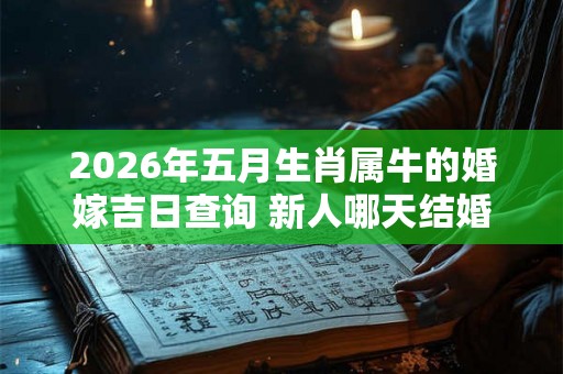 2026年五月生肖属牛的婚嫁吉日查询 新人哪天结婚百年好合 2026年五月生肖属牛的婚嫁吉日查询 新人哪天结婚百年好合