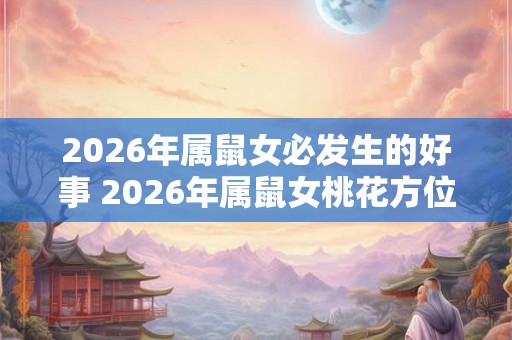 2026年属鼠女必发生的好事 2026年属鼠女桃花方位 2026年属鼠女必发生的好事 2026年属鼠女桃花方位