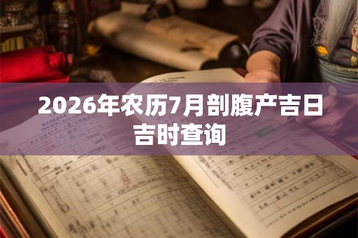 2026年农历7月剖腹产吉日吉时查询