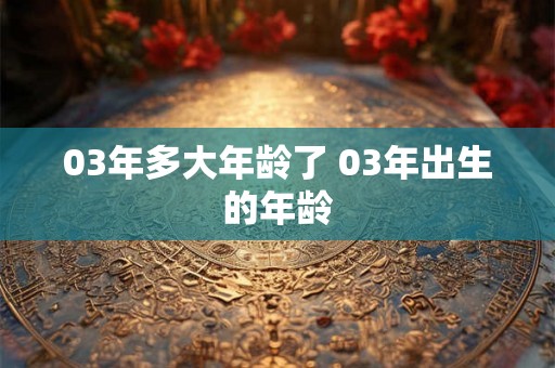 03年多大年龄了 03年出生的年龄