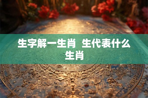 生字解一生肖  生代表什么生肖