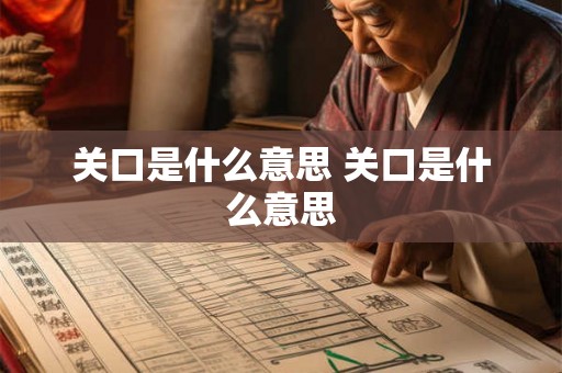 关口是什么意思 关口是什么意思