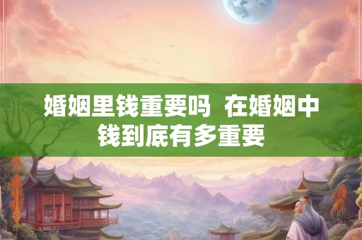 婚姻里钱重要吗  在婚姻中钱到底有多重要