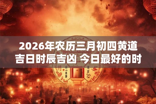 2026年农历三月初四黄道吉日时辰吉凶 今日最好的时辰