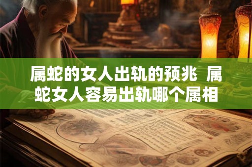 属蛇的女人出轨的预兆  属蛇女人容易出轨哪个属相