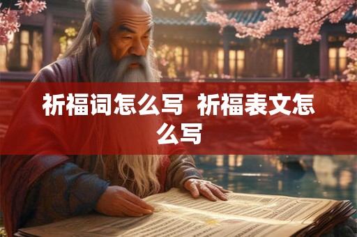 祈福词怎么写  祈福表文怎么写