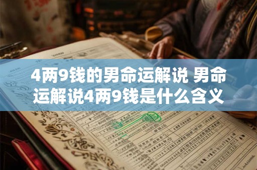 4两9钱的男命运解说 男命运解说4两9钱是什么含义 4两9钱的男命运解说 男命运解说4两9钱是什么含义