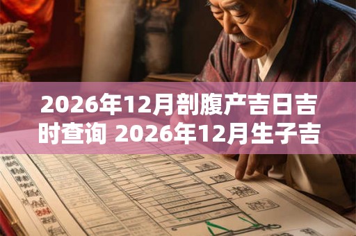 2026年12月剖腹产吉日吉时查询 2026年12月生子吉日
