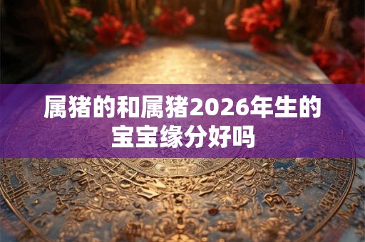 属猪的和属猪2026年生的宝宝缘分好吗 属猪的和属猪2026年生的宝宝缘分好吗