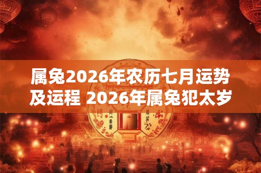 属兔2026年农历七月运势及运程 2026年属兔犯太岁吗 属兔2026年农历七月运势及运程 2026年属兔犯太岁吗