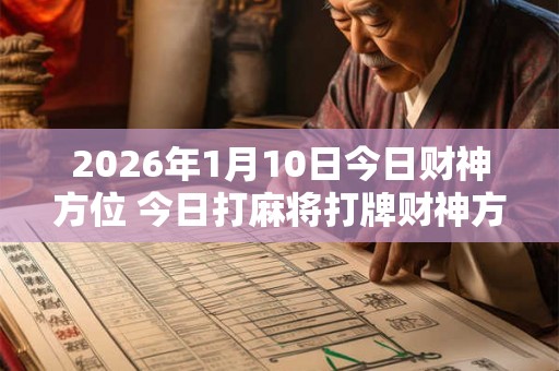 2026年1月10日今日财神方位 今日打麻将打牌财神方位
