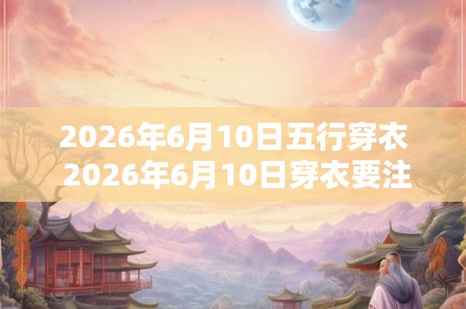 2026年6月10日五行穿衣 2026年6月10日穿衣要注意五行