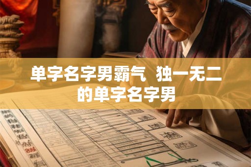 单字名字男霸气  独一无二的单字名字男