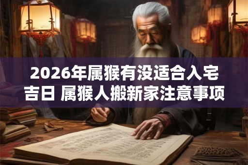 2026年属猴有没适合入宅吉日 属猴人搬新家注意事项有哪些 2026年属猴有没适合入宅吉日 属猴人搬新家注意事项有哪些