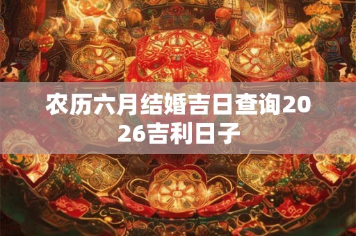 农历六月结婚吉日查询2026吉利日子