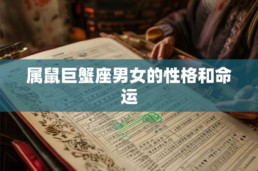 属鼠巨蟹座男女的性格和命运