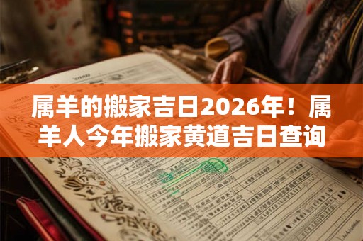 属羊的搬家吉日2026年！属羊人今年搬家黄道吉日查询