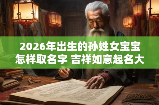 2026年出生的孙姓女宝宝怎样取名字 吉祥如意起名大全