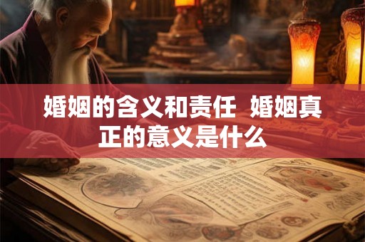 婚姻的含义和责任  婚姻真正的意义是什么