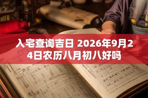 入宅查询吉日 2026年9月24日农历八月初八好吗