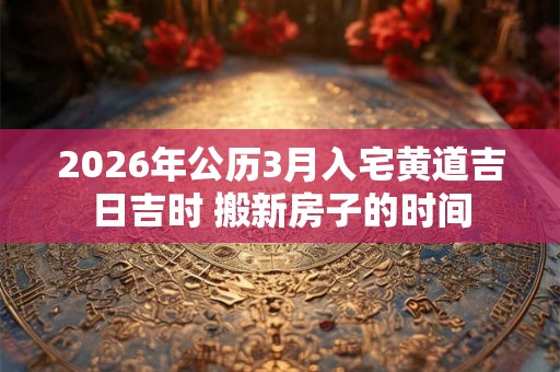 2026年公历3月入宅黄道吉日吉时 搬新房子的时间