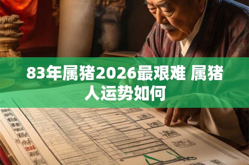 83年属猪2026最艰难 属猪人运势如何