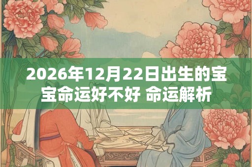 2026年12月22日出生的宝宝命运好不好 命运解析 2026年12月22日出生的宝宝命运好不好 命运解析