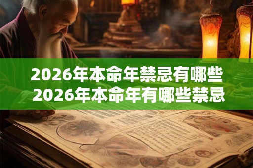 2026年本命年禁忌有哪些 2026年本命年有哪些禁忌