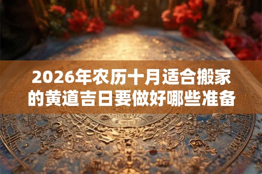 2026年农历十月适合搬家的黄道吉日要做好哪些准备