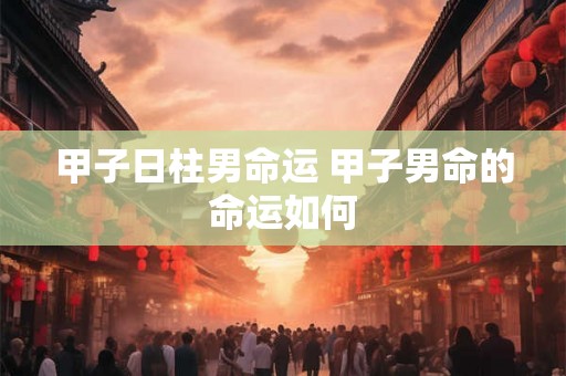甲子日柱男命运 甲子男命的命运如何