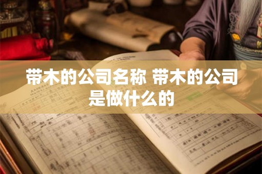 带木的公司名称 带木的公司是做什么的