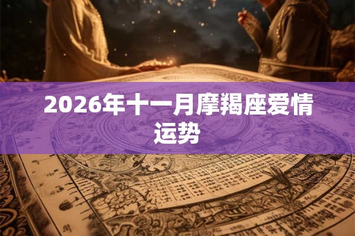 2026年十一月摩羯座爱情运势