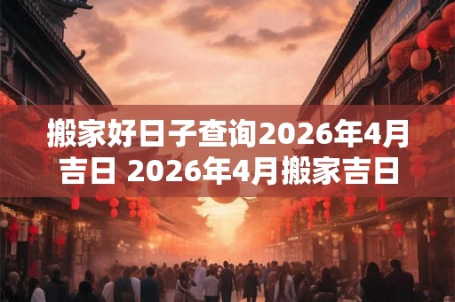 搬家好日子查询2026年4月吉日 2026年4月搬家吉日查询