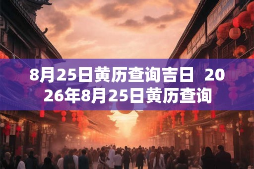 8月25日黄历查询吉日  2026年8月25日黄历查询