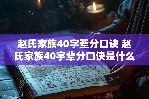 赵氏家族40字辈分口诀 赵氏家族40字辈分口诀是什么能否分享一下
