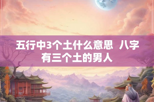 五行中3个土什么意思  八字有三个土的男人