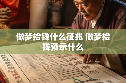做梦拾钱什么征兆 做梦拾钱预示什么 做梦拾钱什么征兆 做梦拾钱预示什么