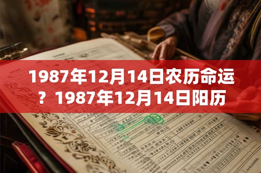1987年12月14日农历命运?1987年12月14日阳历 1987年12月14日农历命运?1987年12月14日阳历