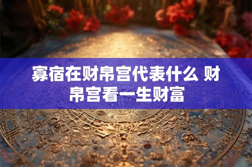 寡宿在财帛宫代表什么 财帛宫看一生财富