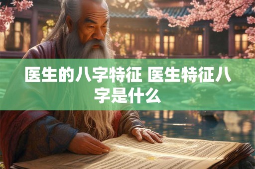 医生的八字特征 医生特征八字是什么