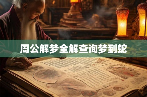 周公解梦全解查询梦到蛇