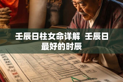 壬辰日柱女命详解  壬辰日最好的时辰