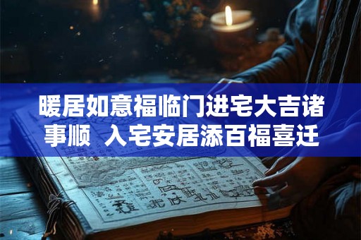 暖居如意福临门进宅大吉诸事顺  入宅安居添百福喜迁新寓纳千祥