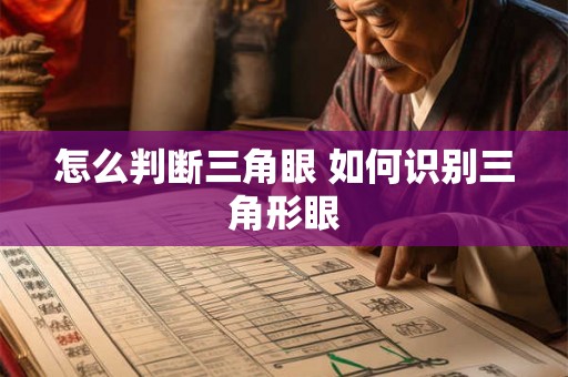 怎么判断三角眼 如何识别三角形眼