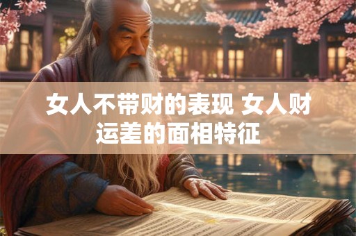 女人不带财的表现 女人财运差的面相特征 女人不带财的表现 女人财运差的面相特征